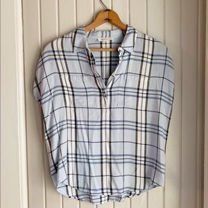 Two by Vince Camino Plaid Short Sleeve Top